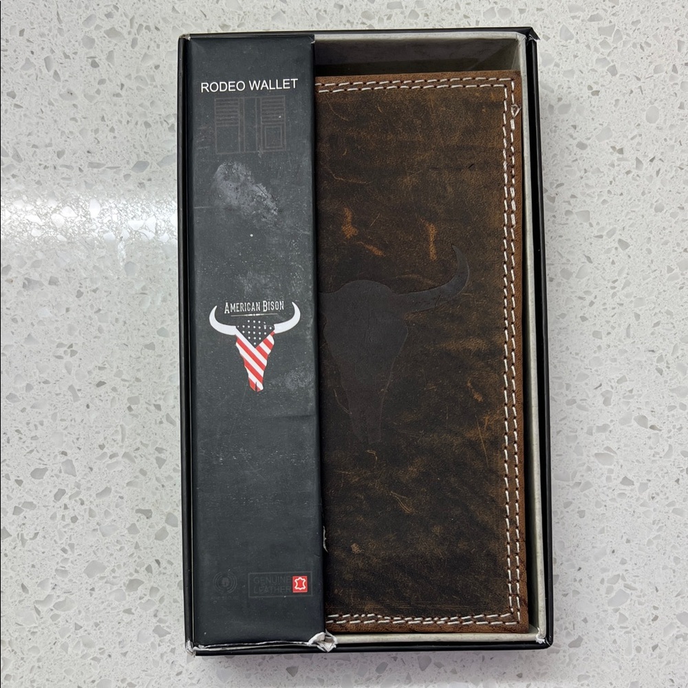 American Bison Rodeo Leather Wallet